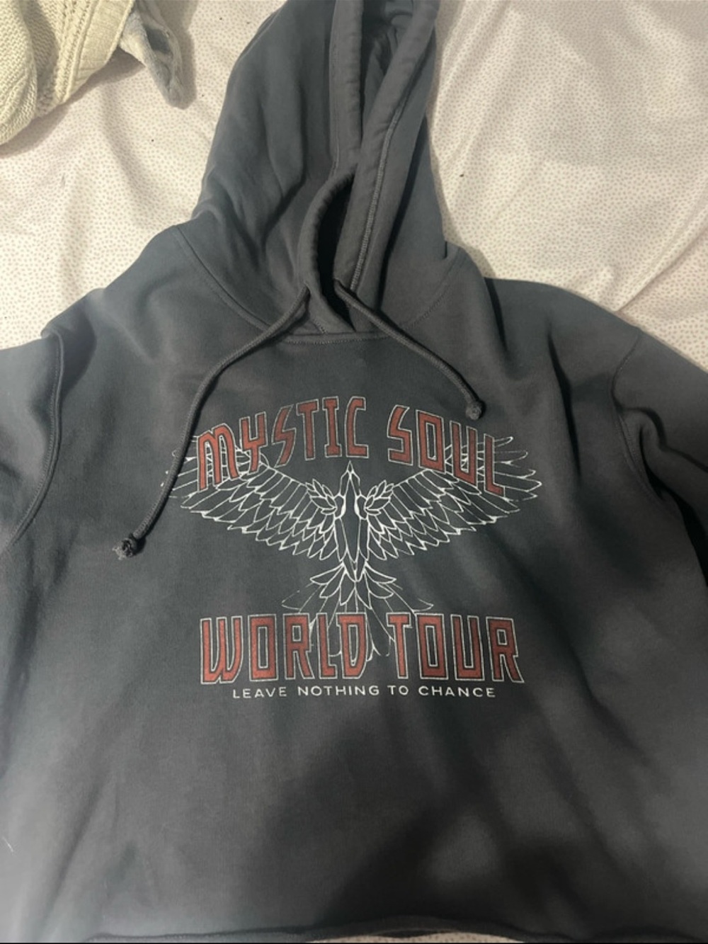 Hollister Women a bit cropped Black Mystic Soul World Tour Graphic Hoodie
